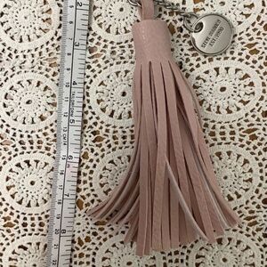 Steve Madden Pink Leather Fringed Key Chain Like NEW